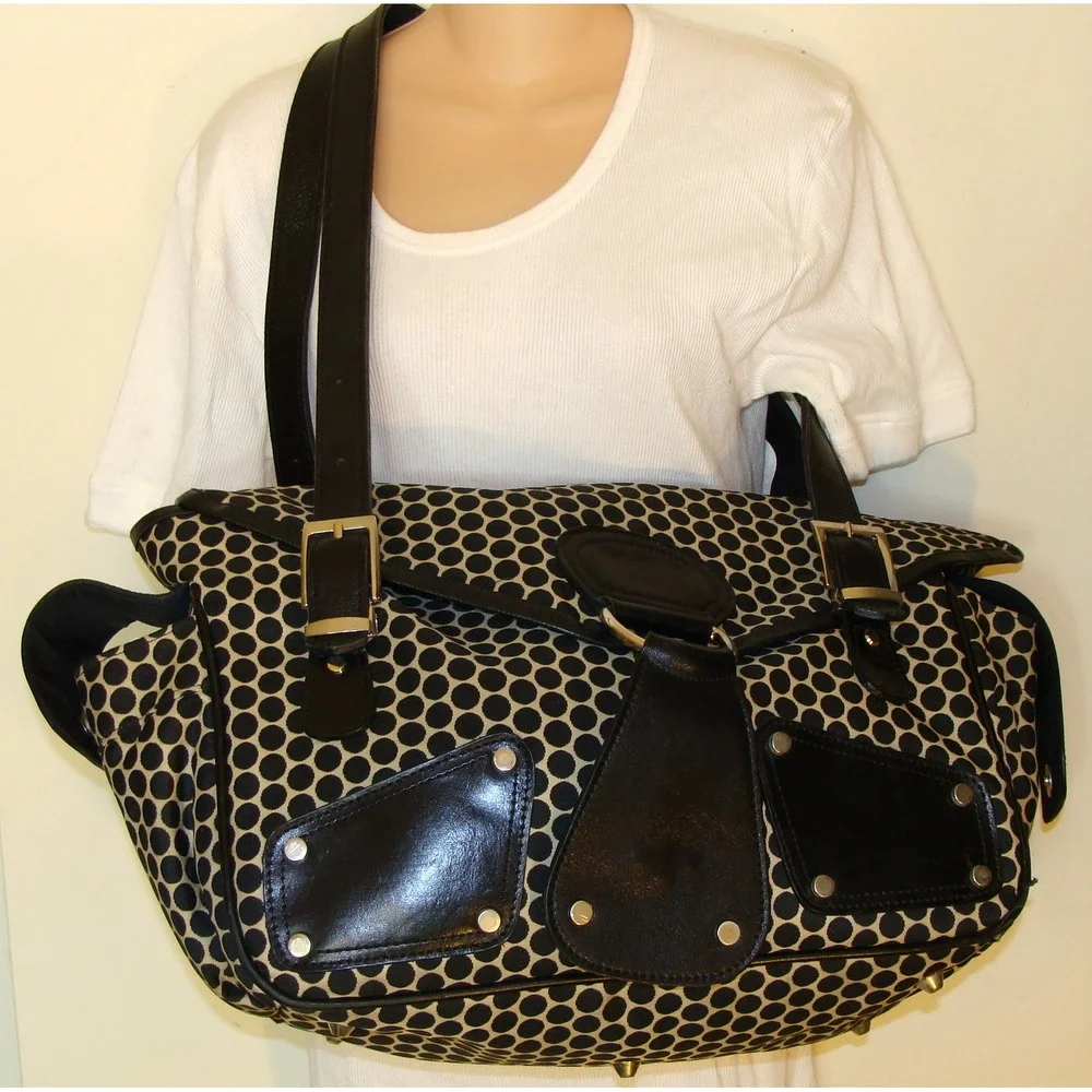 MIA BOSSI MARIA BLACK DIAPER LARGE BAG PURSE